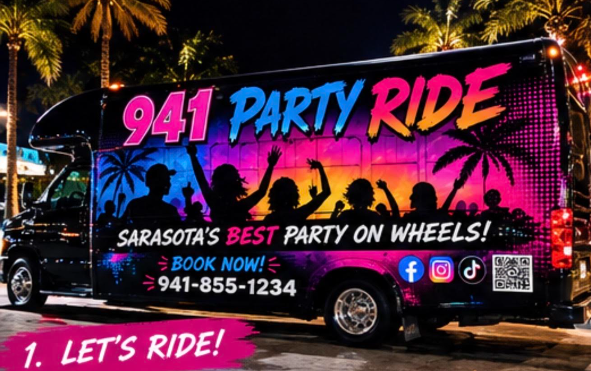 941 Party Ride promo — Sarasota party bus experience